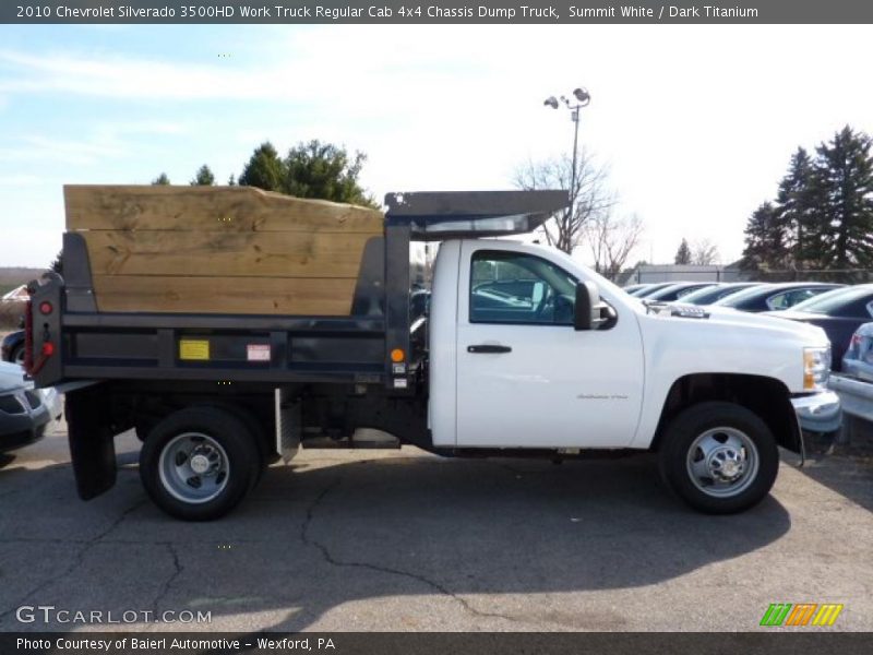  2010 Silverado 3500HD Work Truck Regular Cab 4x4 Chassis Dump Truck Summit White