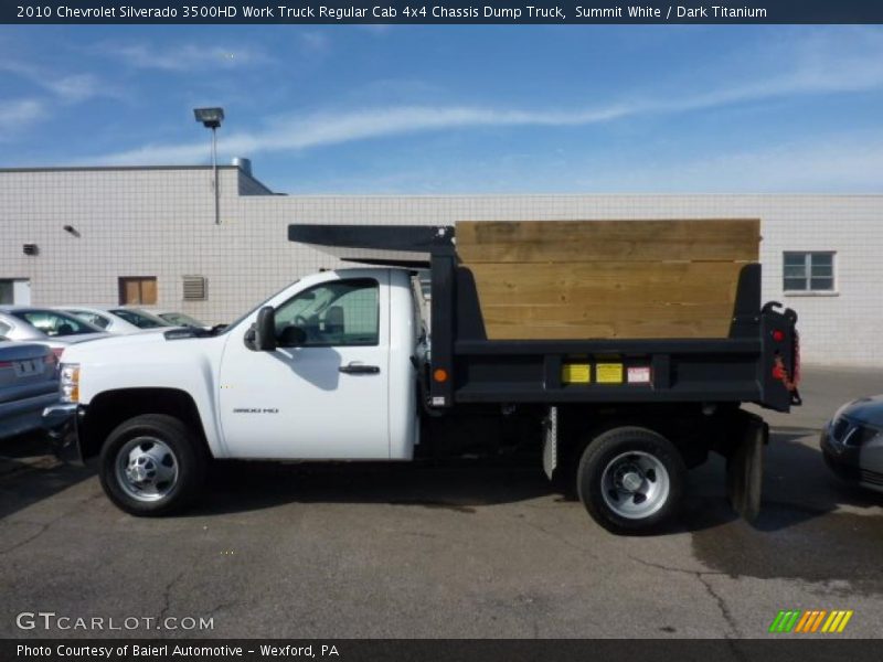 Summit White / Dark Titanium 2010 Chevrolet Silverado 3500HD Work Truck Regular Cab 4x4 Chassis Dump Truck