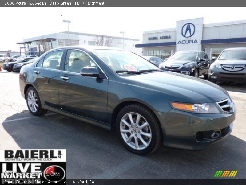 Deep Green Pearl / Parchment 2006 Acura TSX Sedan