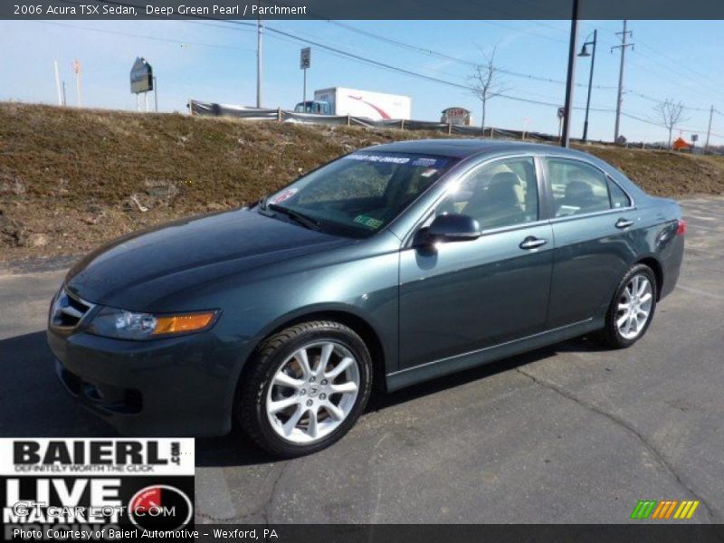 Deep Green Pearl / Parchment 2006 Acura TSX Sedan
