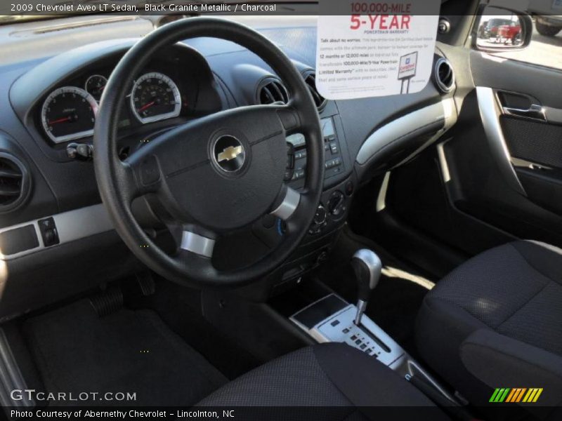 Black Granite Metallic / Charcoal 2009 Chevrolet Aveo LT Sedan
