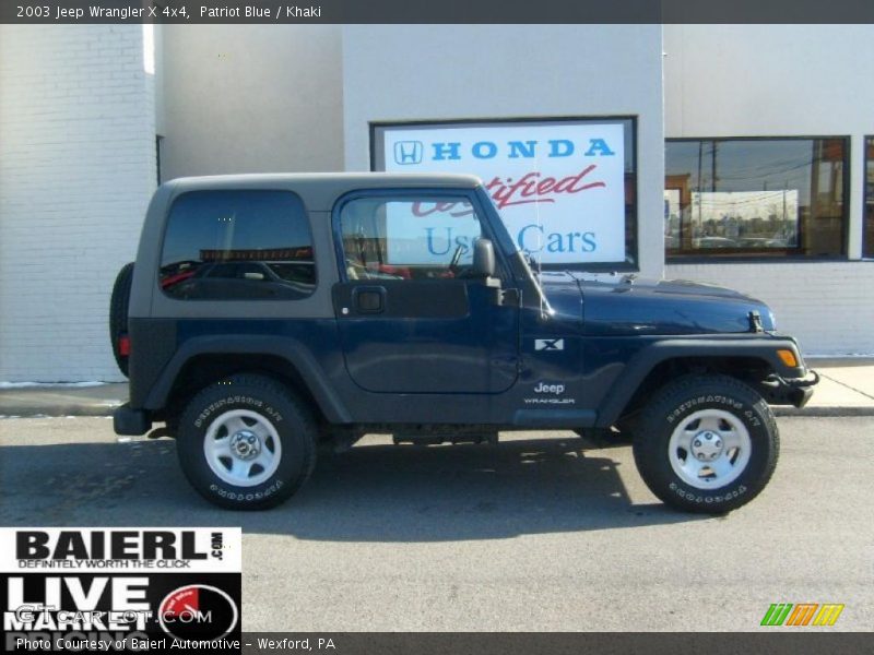 Patriot Blue / Khaki 2003 Jeep Wrangler X 4x4