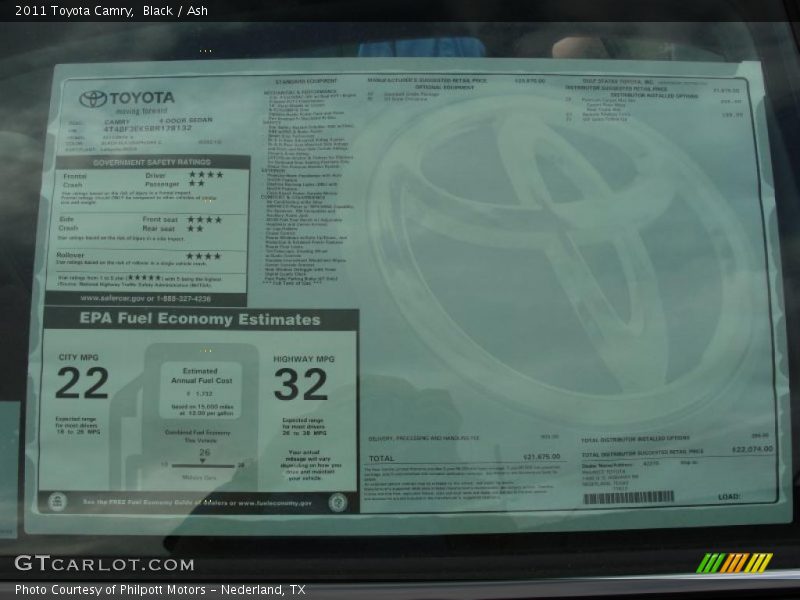Black / Ash 2011 Toyota Camry