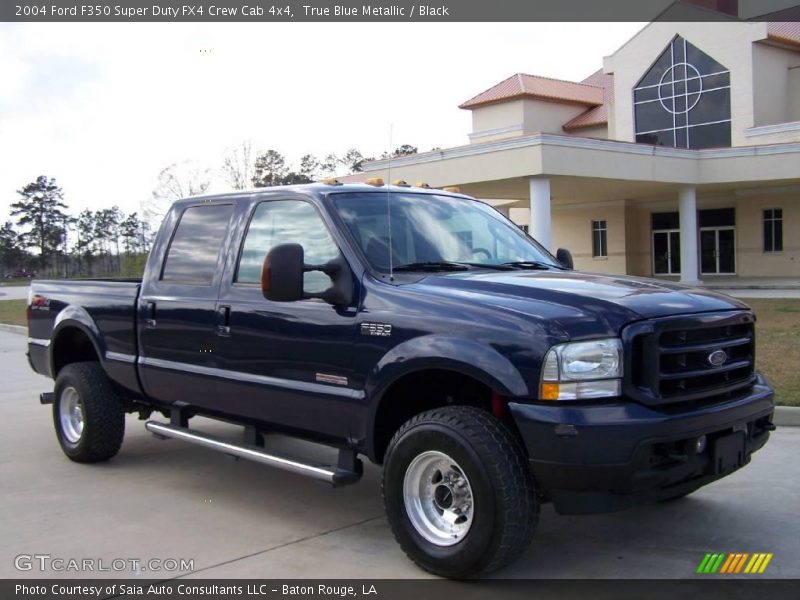 True Blue Metallic / Black 2004 Ford F350 Super Duty FX4 Crew Cab 4x4