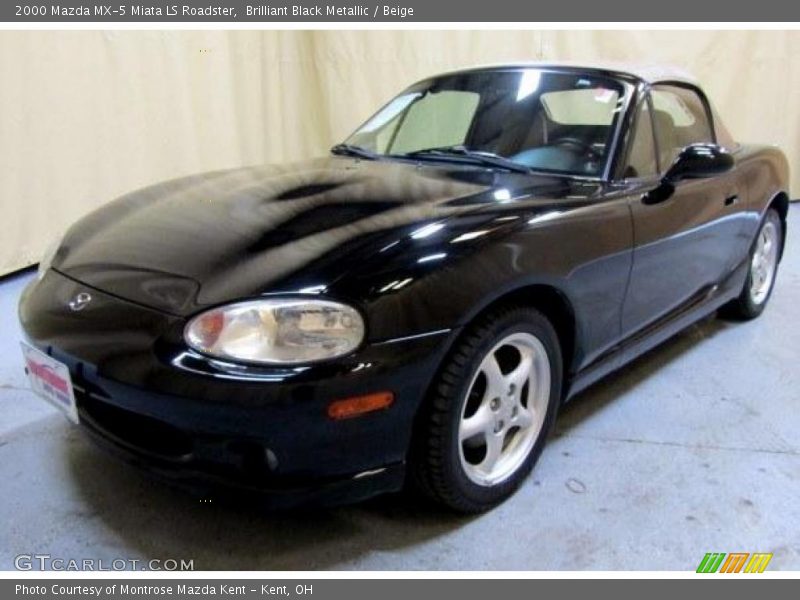 Brilliant Black Metallic / Beige 2000 Mazda MX-5 Miata LS Roadster