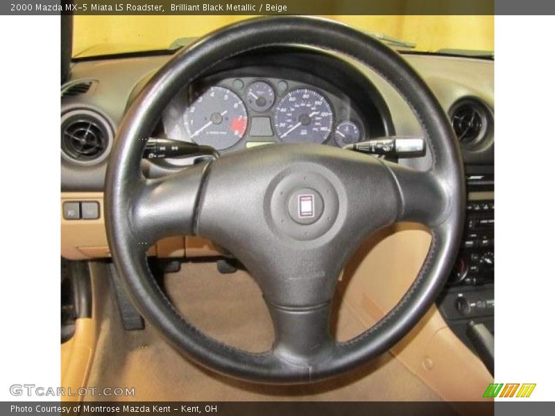 Brilliant Black Metallic / Beige 2000 Mazda MX-5 Miata LS Roadster