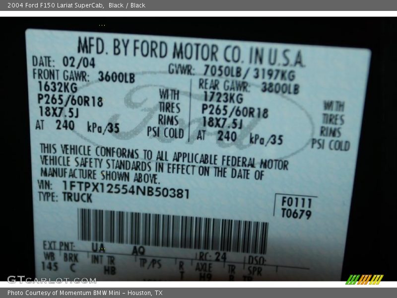 Black / Black 2004 Ford F150 Lariat SuperCab