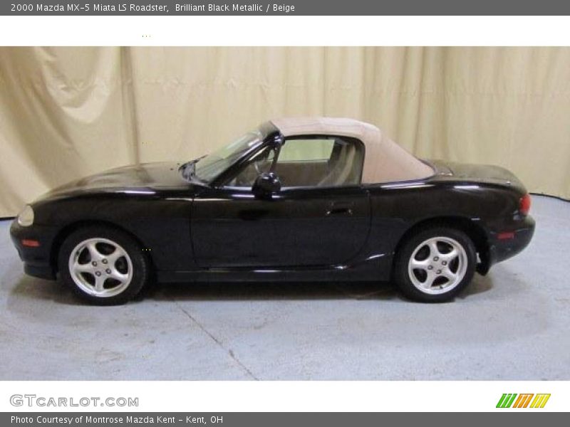 Brilliant Black Metallic / Beige 2000 Mazda MX-5 Miata LS Roadster