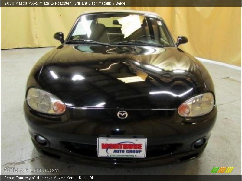 Brilliant Black Metallic / Beige 2000 Mazda MX-5 Miata LS Roadster