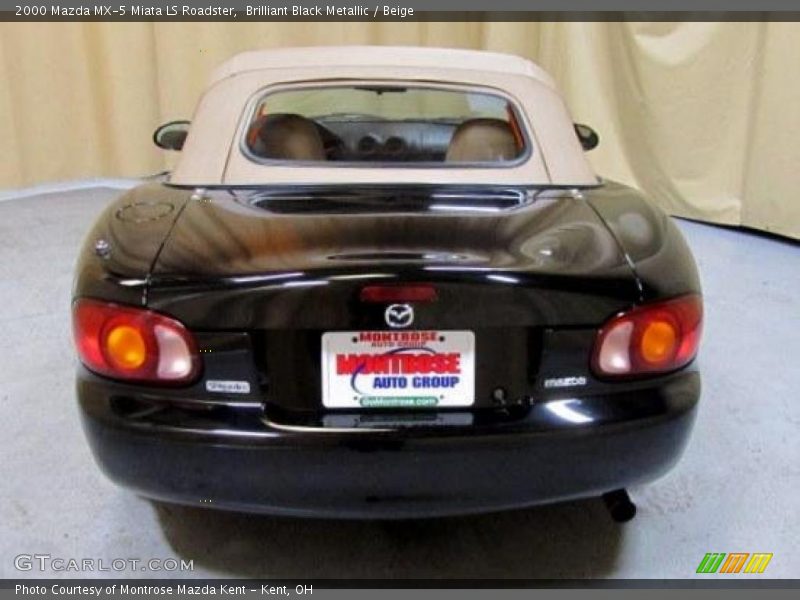 Brilliant Black Metallic / Beige 2000 Mazda MX-5 Miata LS Roadster