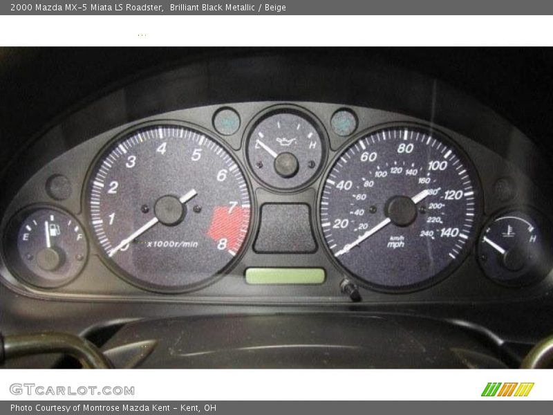 Brilliant Black Metallic / Beige 2000 Mazda MX-5 Miata LS Roadster