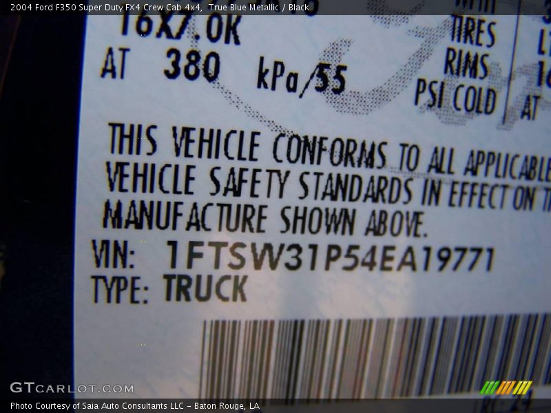 True Blue Metallic / Black 2004 Ford F350 Super Duty FX4 Crew Cab 4x4