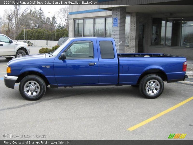 Sonic Blue Metallic / Black/Gray 2004 Ford Ranger XLT SuperCab