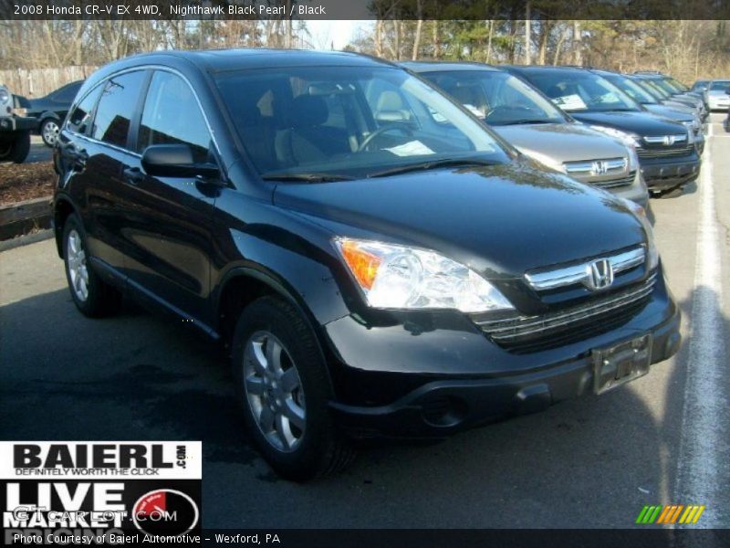 Nighthawk Black Pearl / Black 2008 Honda CR-V EX 4WD