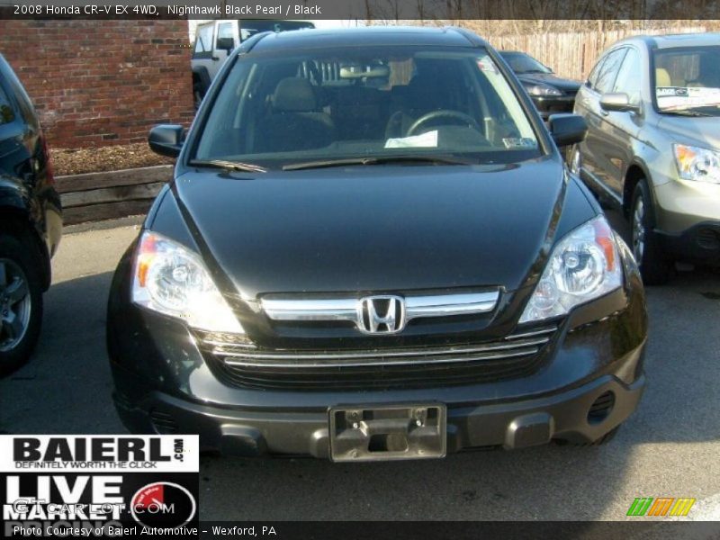 Nighthawk Black Pearl / Black 2008 Honda CR-V EX 4WD