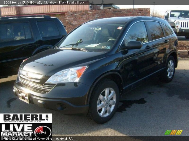 Nighthawk Black Pearl / Black 2008 Honda CR-V EX 4WD