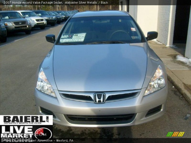 Alabaster Silver Metallic / Black 2007 Honda Accord Value Package Sedan