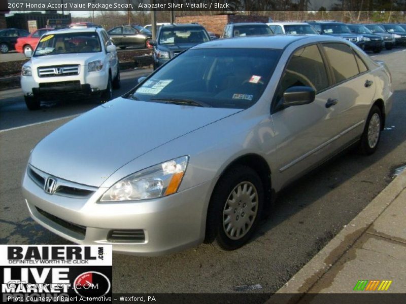 Alabaster Silver Metallic / Black 2007 Honda Accord Value Package Sedan