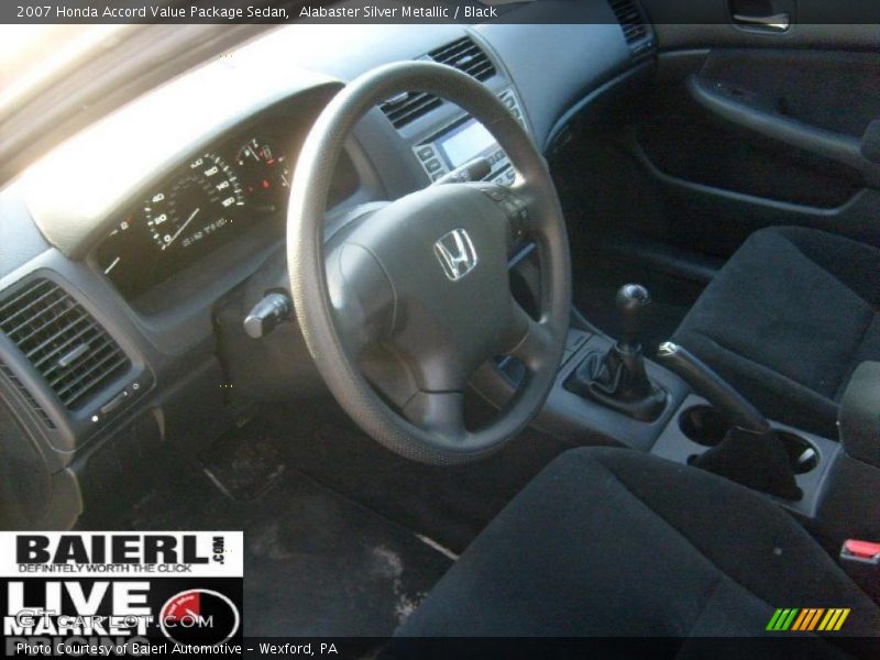 Alabaster Silver Metallic / Black 2007 Honda Accord Value Package Sedan