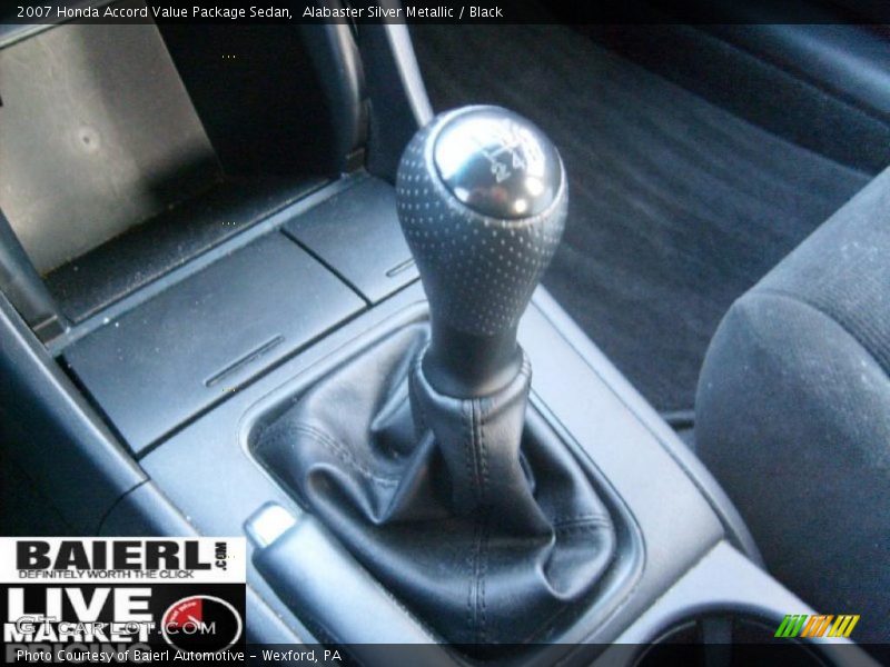 Alabaster Silver Metallic / Black 2007 Honda Accord Value Package Sedan