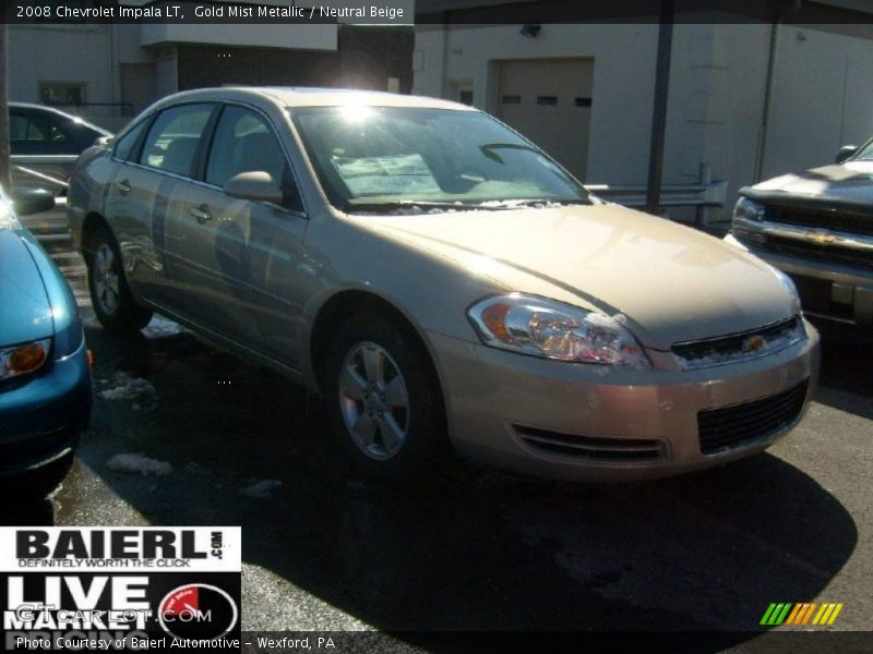 Gold Mist Metallic / Neutral Beige 2008 Chevrolet Impala LT