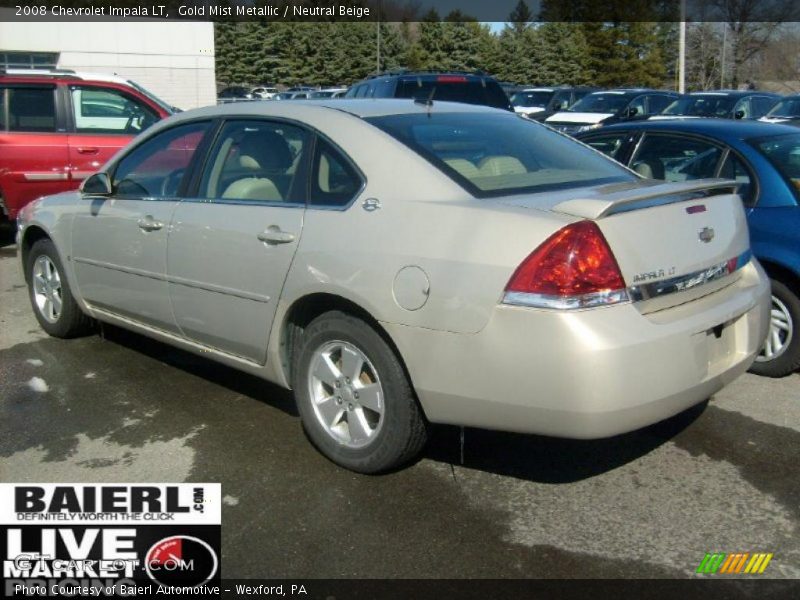 Gold Mist Metallic / Neutral Beige 2008 Chevrolet Impala LT