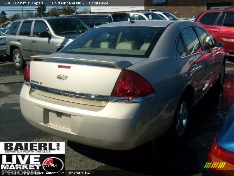 Gold Mist Metallic / Neutral Beige 2008 Chevrolet Impala LT