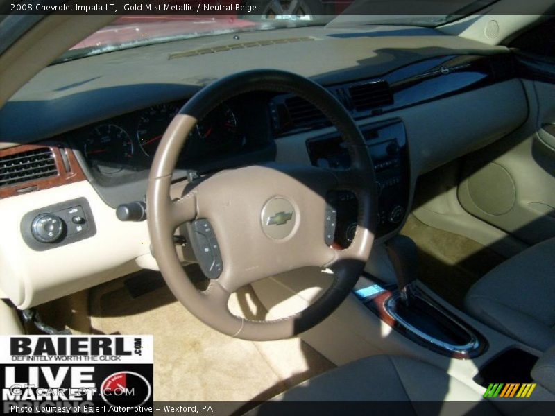 Gold Mist Metallic / Neutral Beige 2008 Chevrolet Impala LT