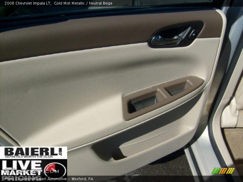 Gold Mist Metallic / Neutral Beige 2008 Chevrolet Impala LT