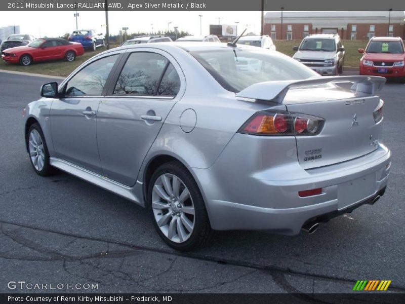 Apex Silver Metallic / Black 2011 Mitsubishi Lancer RALLIART AWD