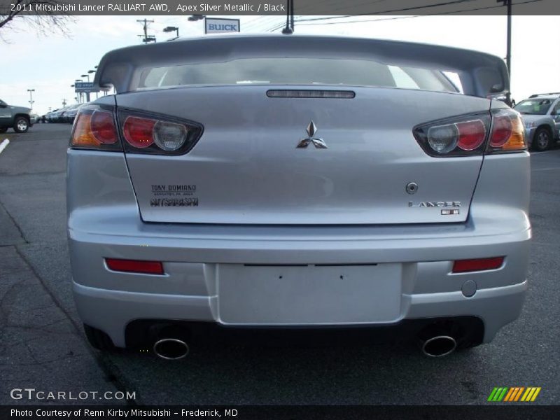 Apex Silver Metallic / Black 2011 Mitsubishi Lancer RALLIART AWD