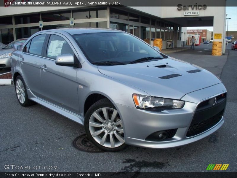 Apex Silver Metallic / Black 2011 Mitsubishi Lancer RALLIART AWD