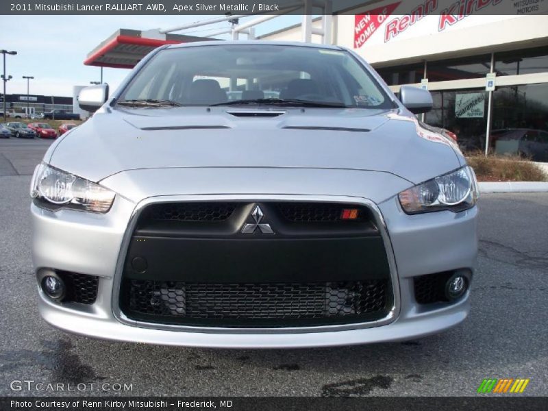 Apex Silver Metallic / Black 2011 Mitsubishi Lancer RALLIART AWD