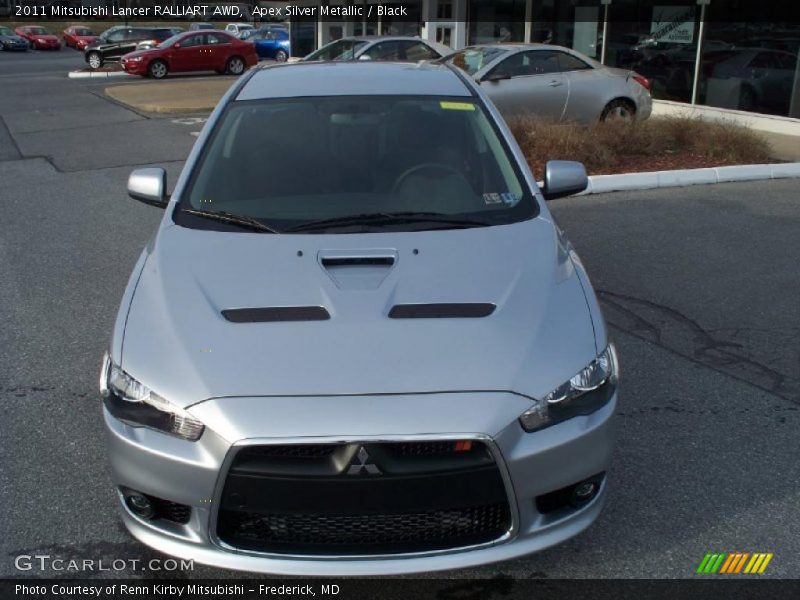 Apex Silver Metallic / Black 2011 Mitsubishi Lancer RALLIART AWD