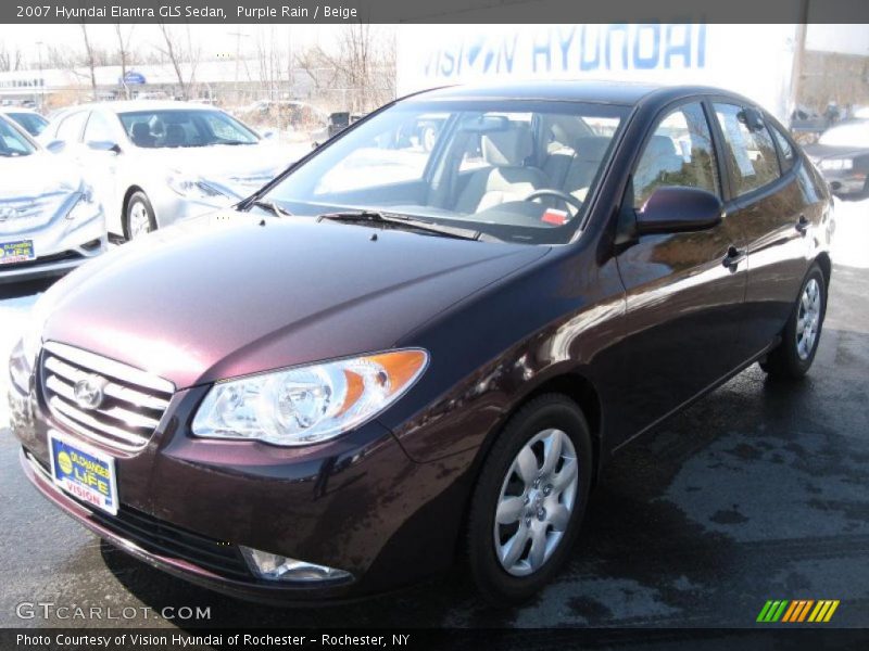 Purple Rain / Beige 2007 Hyundai Elantra GLS Sedan