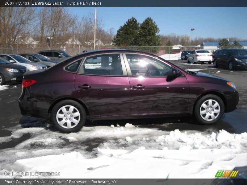 Purple Rain / Beige 2007 Hyundai Elantra GLS Sedan