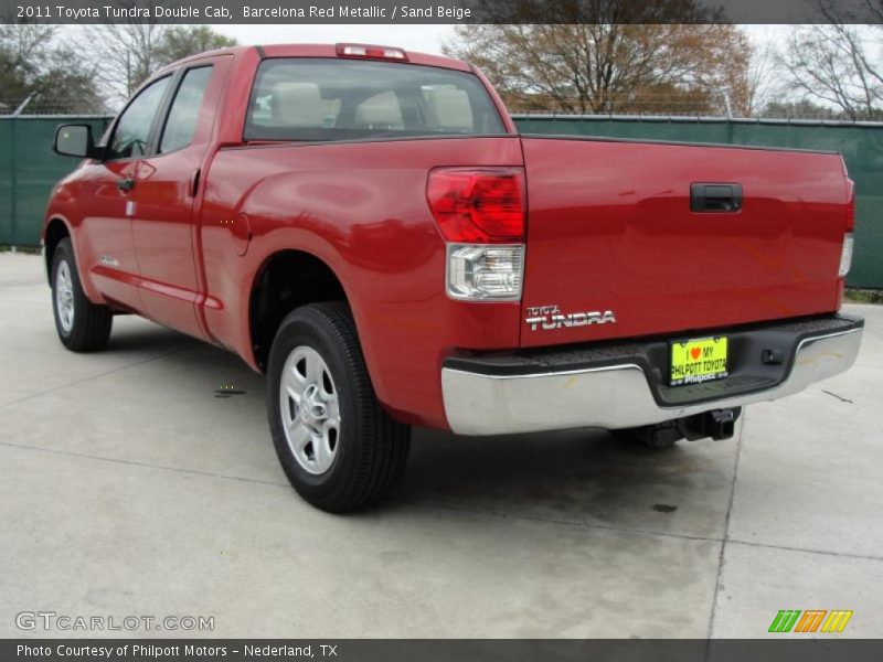 Barcelona Red Metallic / Sand Beige 2011 Toyota Tundra Double Cab