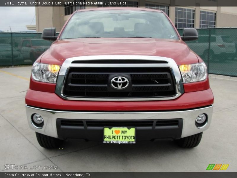 Barcelona Red Metallic / Sand Beige 2011 Toyota Tundra Double Cab