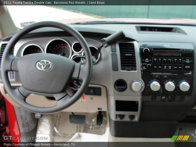 Barcelona Red Metallic / Sand Beige 2011 Toyota Tundra Double Cab