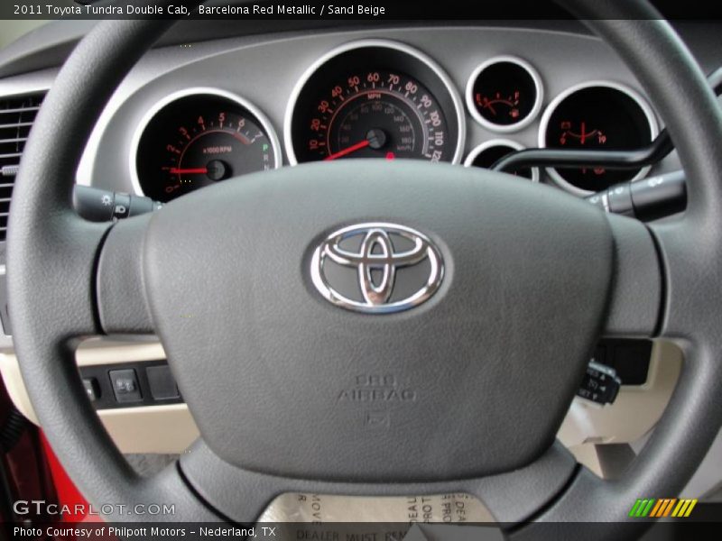 Barcelona Red Metallic / Sand Beige 2011 Toyota Tundra Double Cab