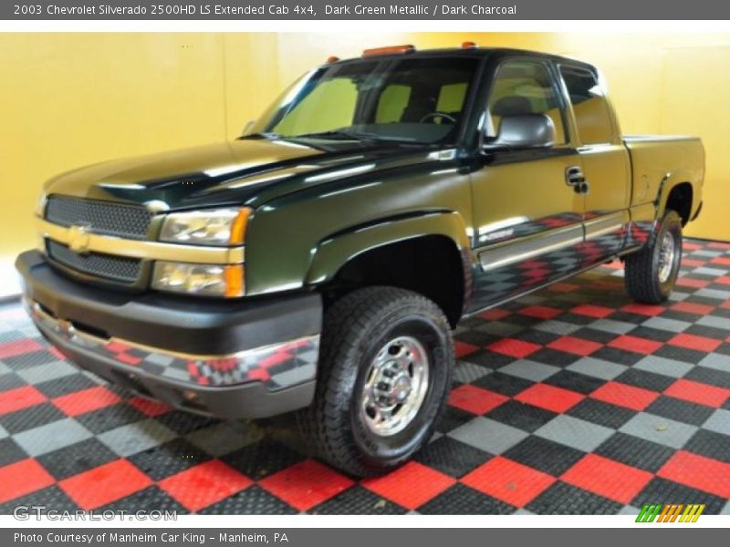 Dark Green Metallic / Dark Charcoal 2003 Chevrolet Silverado 2500HD LS Extended Cab 4x4