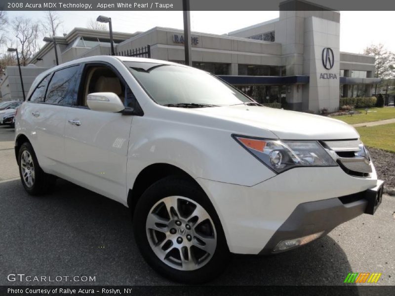 Aspen White Pearl / Taupe 2008 Acura MDX Technology