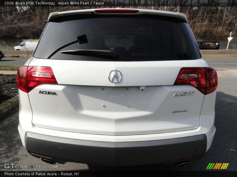 Aspen White Pearl / Taupe 2008 Acura MDX Technology