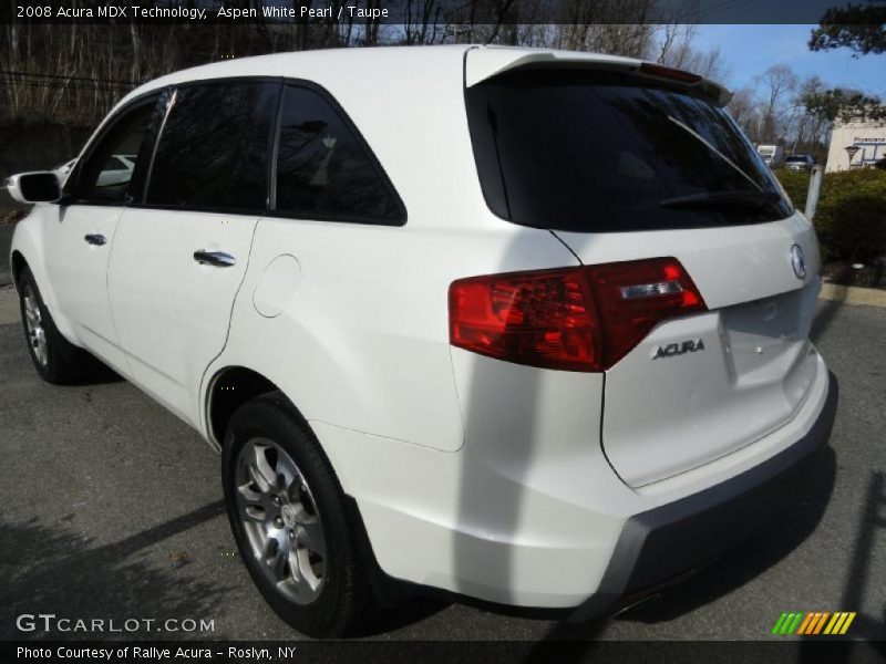 Aspen White Pearl / Taupe 2008 Acura MDX Technology