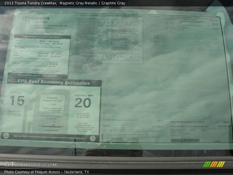  2011 Tundra CrewMax Window Sticker