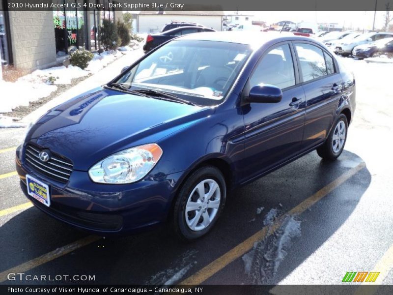 Dark Sapphire Blue / Gray 2010 Hyundai Accent GLS 4 Door