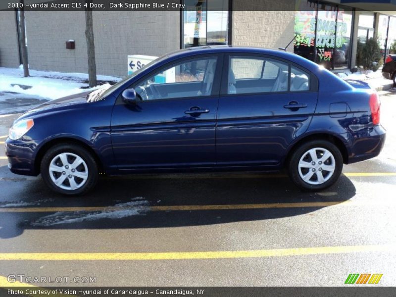 Dark Sapphire Blue / Gray 2010 Hyundai Accent GLS 4 Door