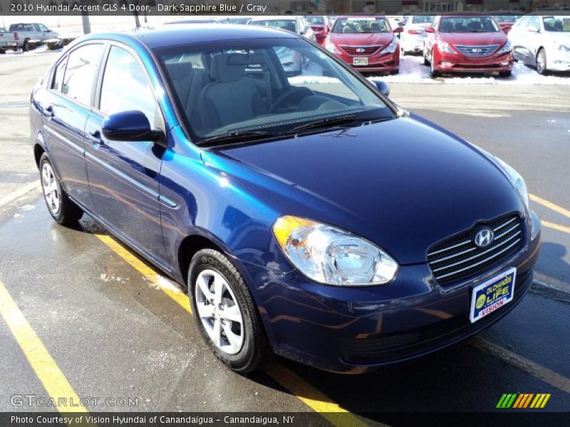 Dark Sapphire Blue / Gray 2010 Hyundai Accent GLS 4 Door