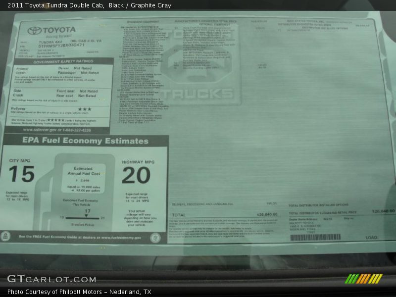  2011 Tundra Double Cab Window Sticker