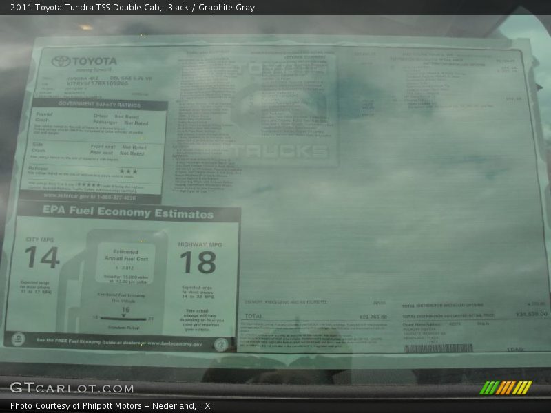  2011 Tundra TSS Double Cab Window Sticker